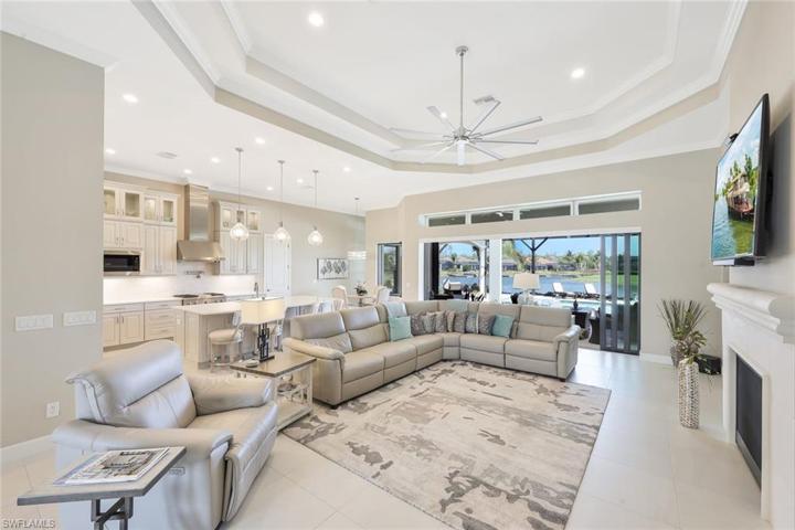Grand Room facing kitchen and lanai.