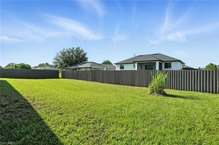 View of fenced yard