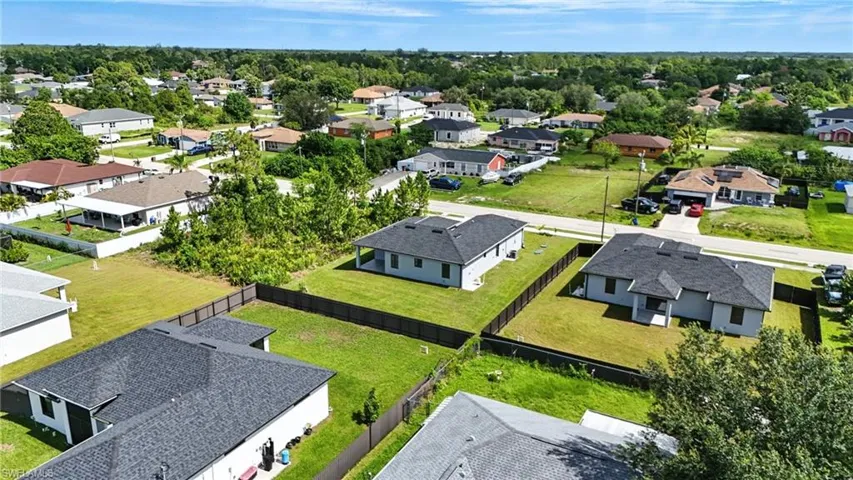 Aerial perspective of suburban area