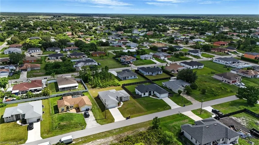 Aerial view of residential area