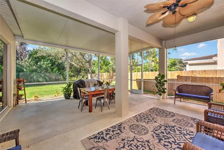 Extended large covered lanai.