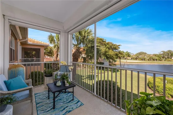Outdoor seating area on lanai—perfect for enjoying the Florida lifestyle.