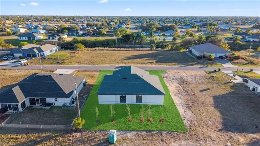 Aerial view of residential area