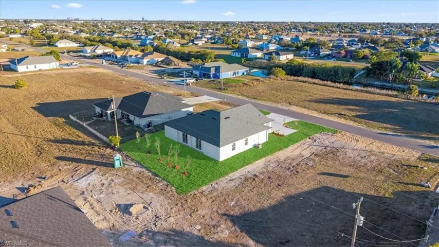 Aerial view of residential area