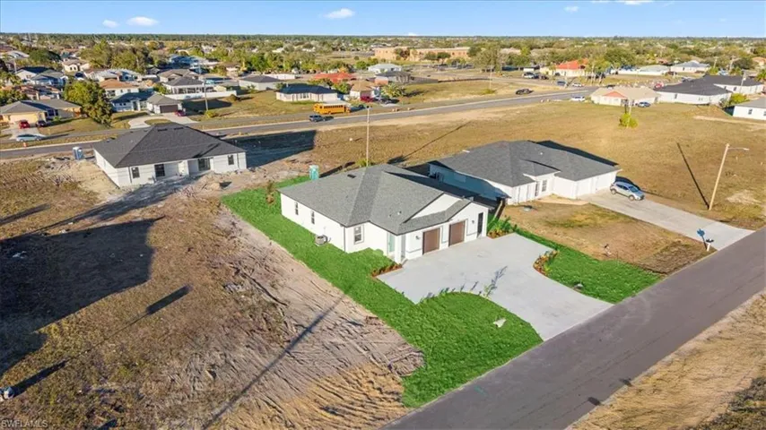 Aerial perspective of suburban area