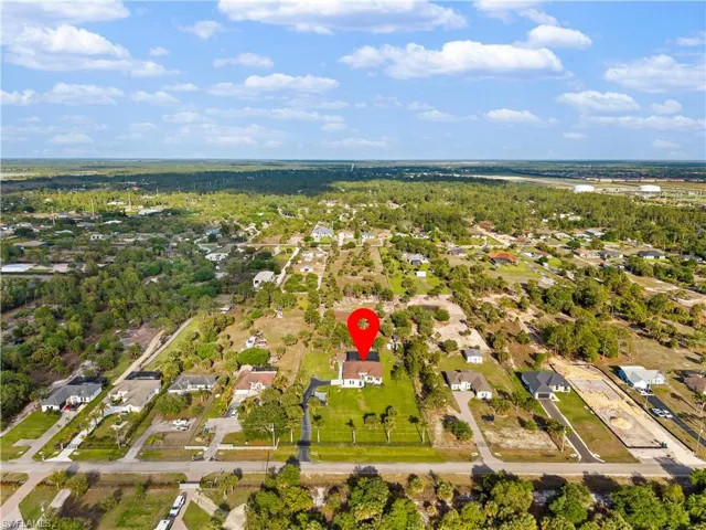 Aerial perspective of suburban area