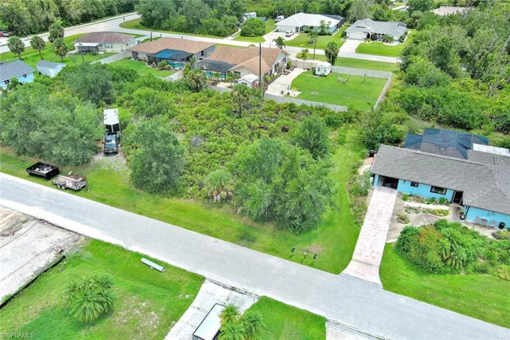 Aerial view of residential area