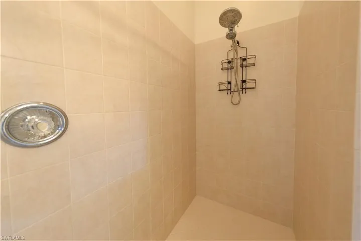 Bathroom with a tile shower