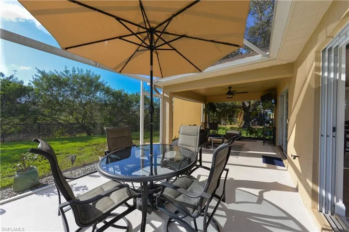 View of patio / terrace featuring ceiling fan