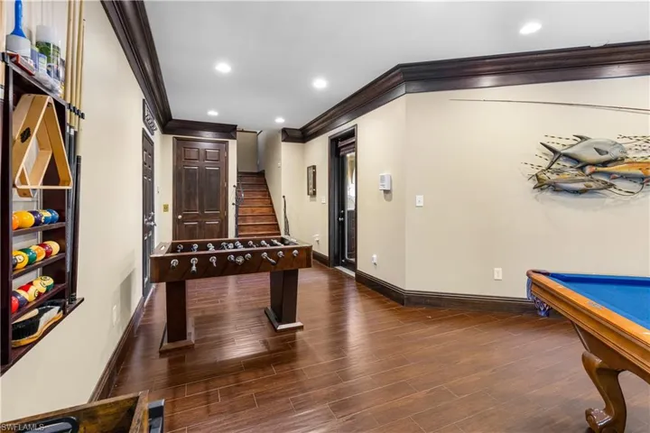 Family Room with billiards table
