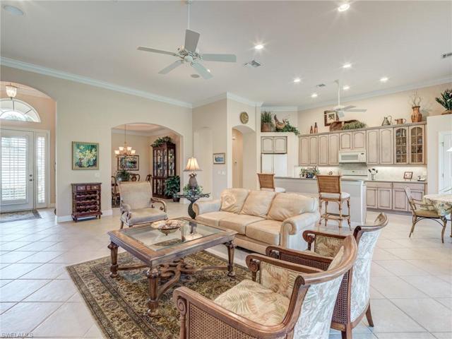Entry at left and formal dining room at rear