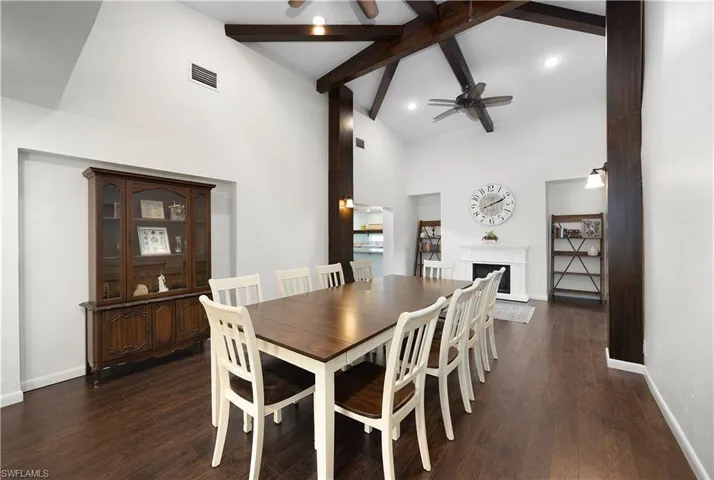Expansive dining and living space