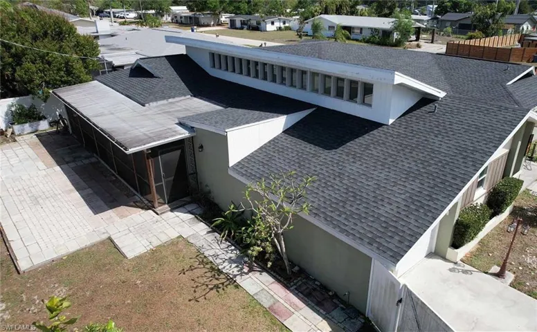 Architectural roofline with natural light