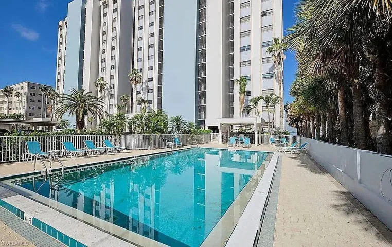 View of swimming pool featuring a patio