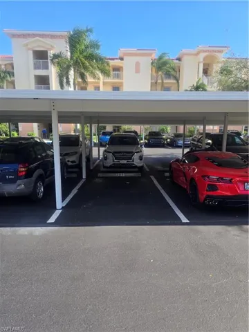 View of covered parking lot