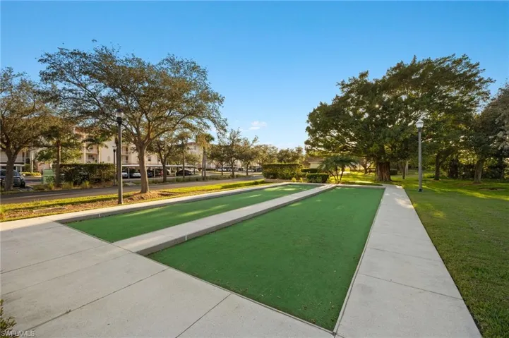 Bocce ball located across from units buildin