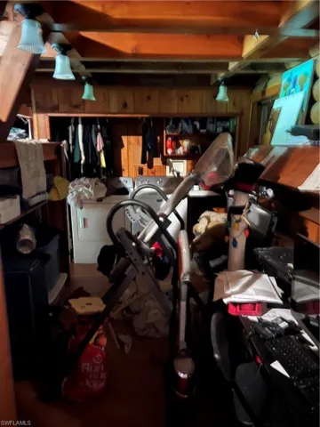 Storage featuring separate washer and dryer