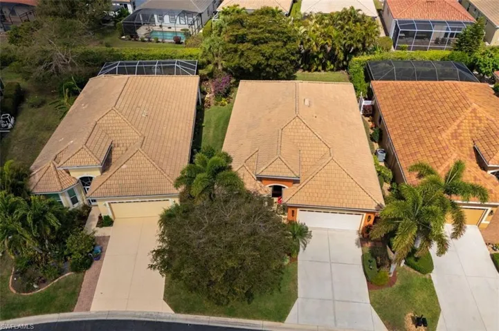Aerial perspective of suburban area