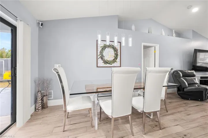 Dining room featuring light wood-type flooring