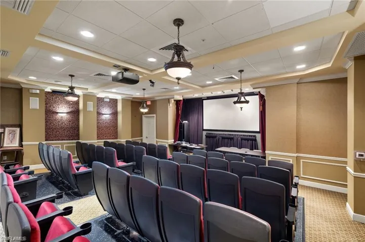 Movie theater, showing nighly films