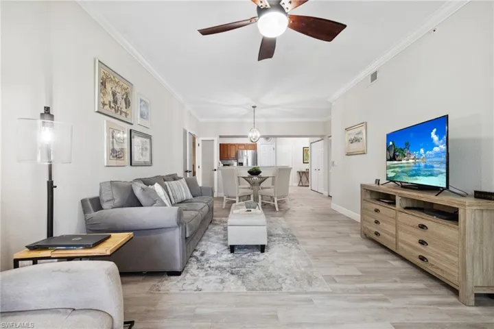 Main area, open concept, wood plank tile throughout home