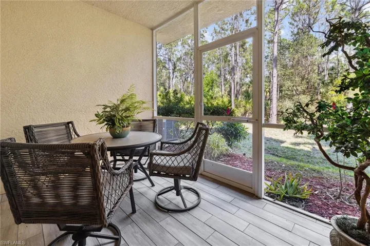 Screened-in lanai with a secluded preserve view