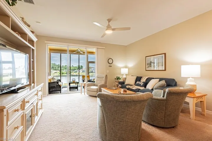 Living room with ceiling fan