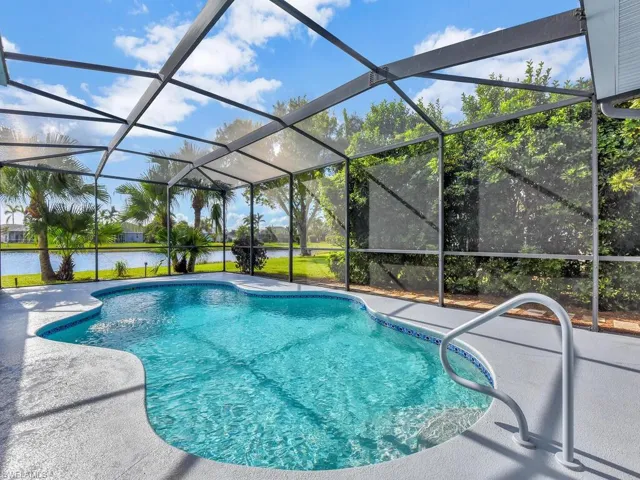 Screened Lanai & Pool with Privacy Hedges