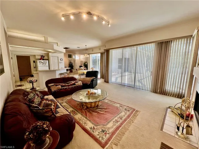 Family room with a  fireplace