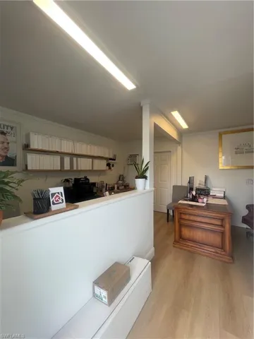 Office with  window AC unit.