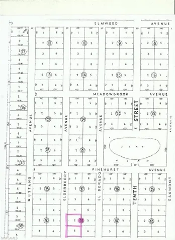 Map showing property parcels