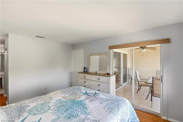 Bedroom with light wood-type flooring