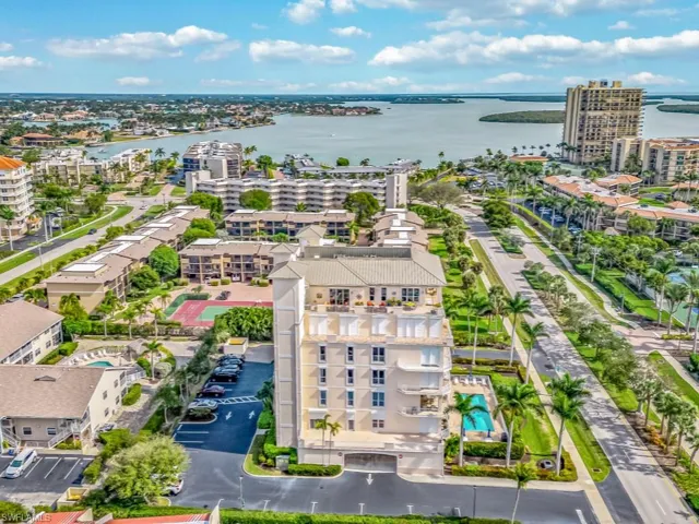 Aerial view with a water view and a view of city
