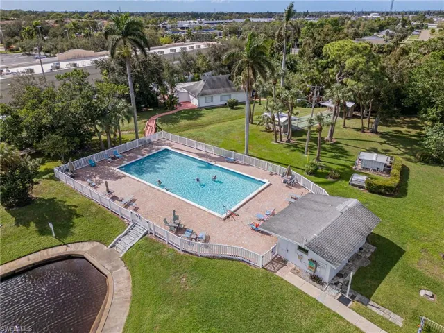 Aerial view  of the Huge heated pool.