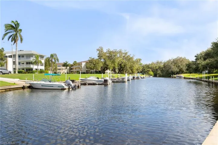 View of Gulf Access canal with  boat docks