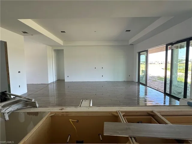 Kitchen with a raised ceiling