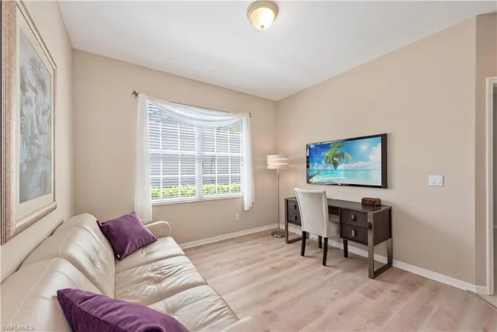 Home office featuring light hardwood / wood-style flooring