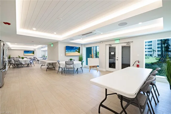 Community Room featuring wooden ceiling and recessed lighting