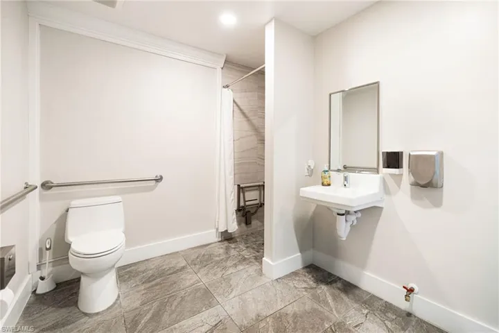 Bathroom featured in each atrium of each building!