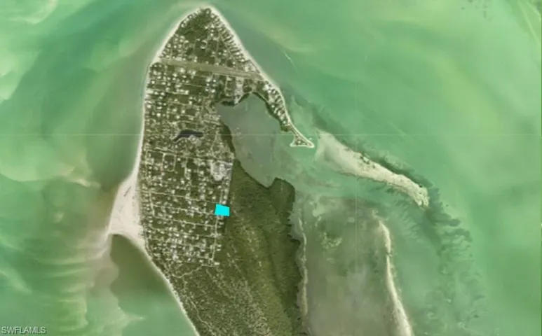 Aerial of the north end of Upper Captiva. Blue dot is lation of the home