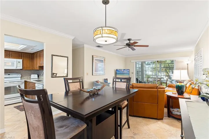 Dining area located next to the kitchen.