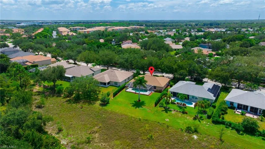 Aerial view of residential area