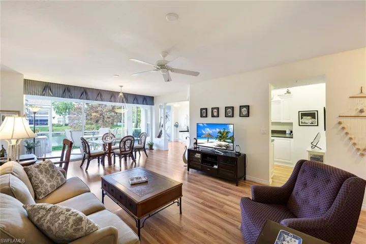 Living room and dining area