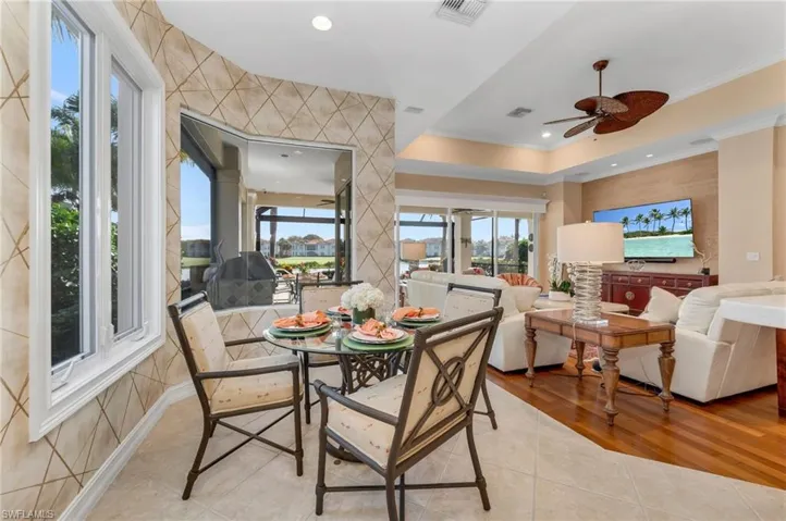 Breakfast nook just off the kitchen, with beautiful views.