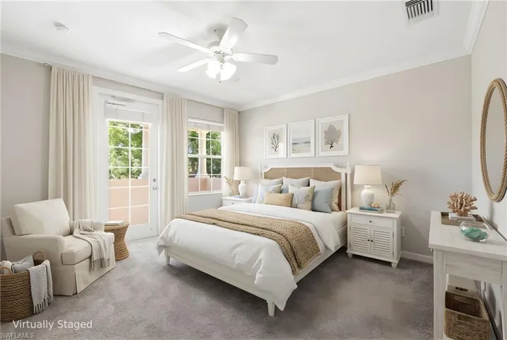 Virtually staged Master Bedroom