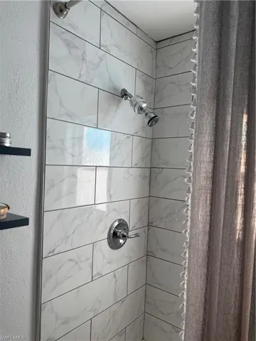 Bathroom view of a shower stall
