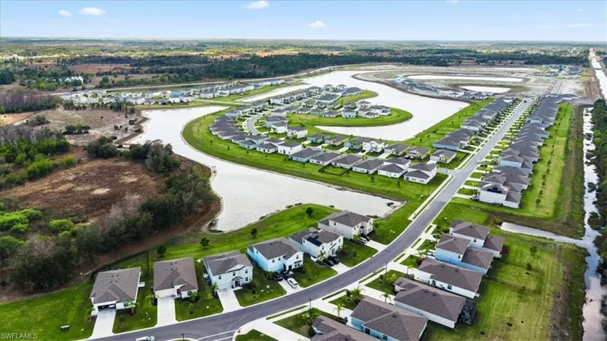 Aerial view of residential area