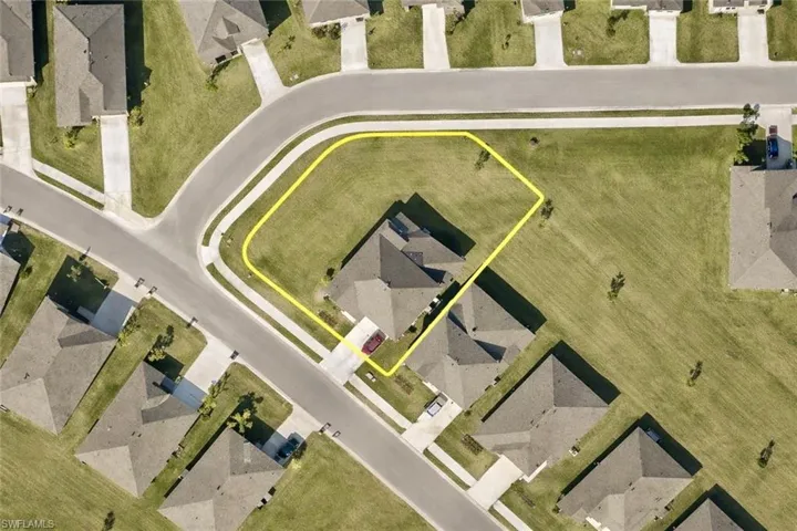 Aerial perspective of suburban area