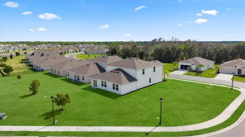 Aerial perspective of suburban area