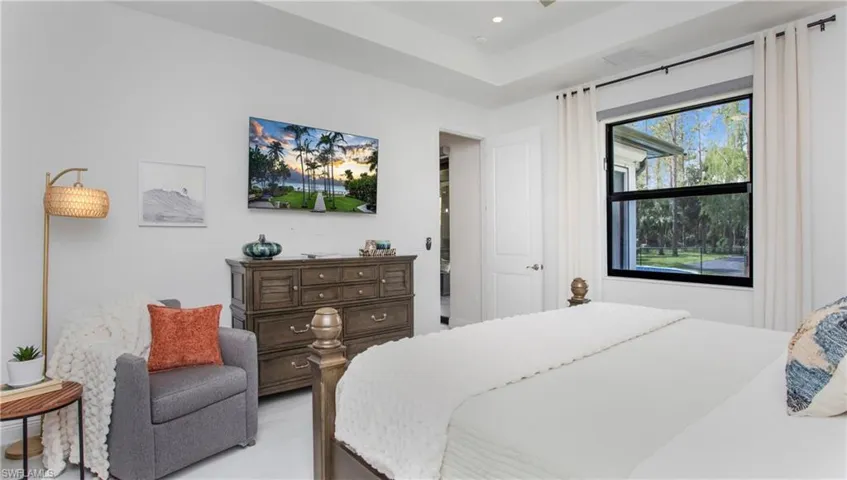 Bedroom with recessed lighting and light wood-style flooring